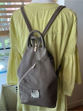Valentina Italia Pebbled Leather Convertible Backpack / Sling  / Tote Bag